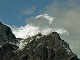 10 2 First Glimpse Of Everest East Kangshung Face After Leaving Joksam Camp We stopped to rest when I looked to the west and saw my first glimpse of the enormous snowbound Kangshung East Face of Everest sticking up above a black mountain. I recognized it from the many photos in Stephen Venables book, and I identified the South Col, the South Summit, the Hillary Step and the summit for the rest of the group.